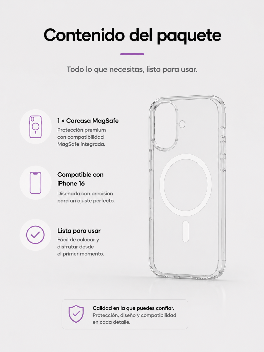 Carcasa MagSafe Semitransparente para iPhone 16 Plus